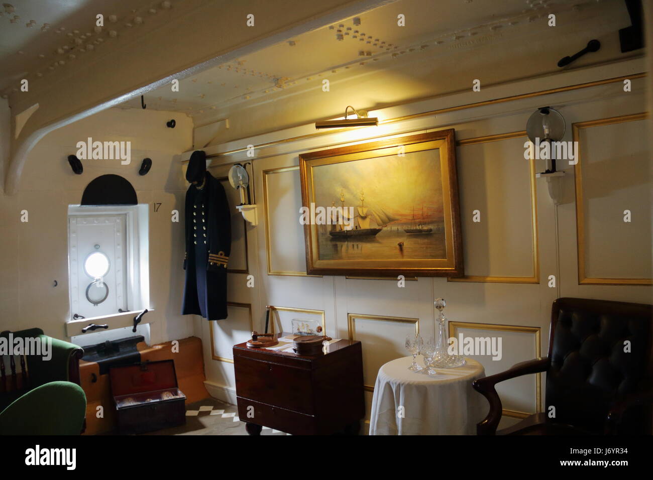 Officers quarters on hms portsmouth uk warrior hires stock photography