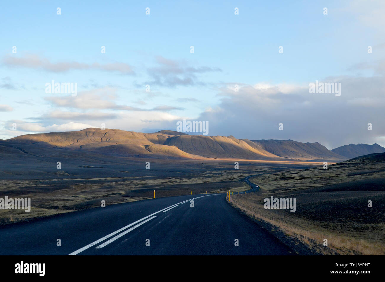 Road through rural landscape, Iceland Stock Photo