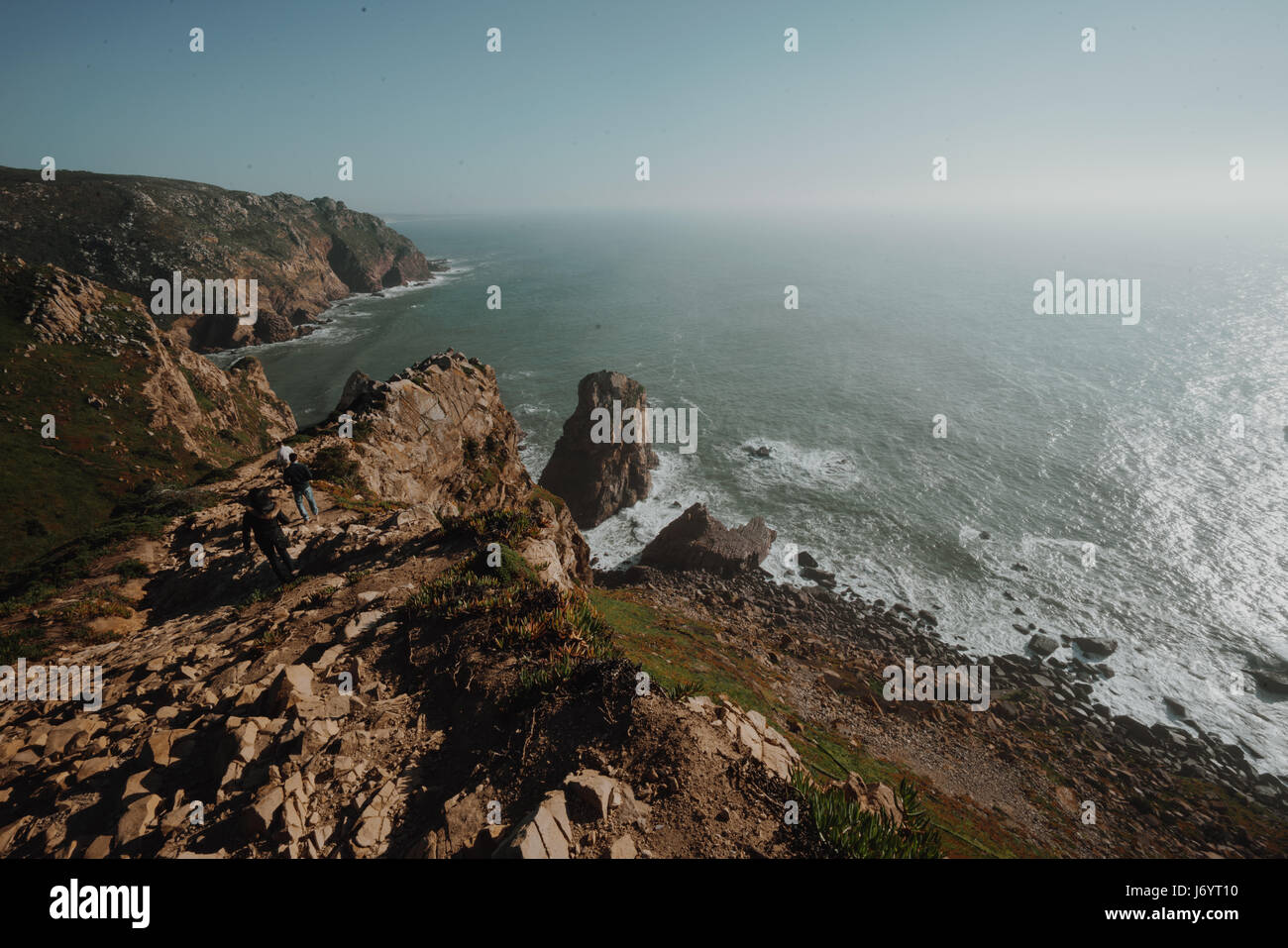 Sea cliffs along the atlantic ocean at cape roca hi-res stock ...
