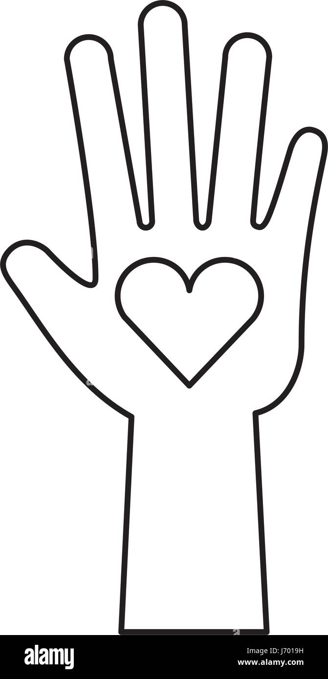 hand human with heart Stock Vector Image & Art - Alamy