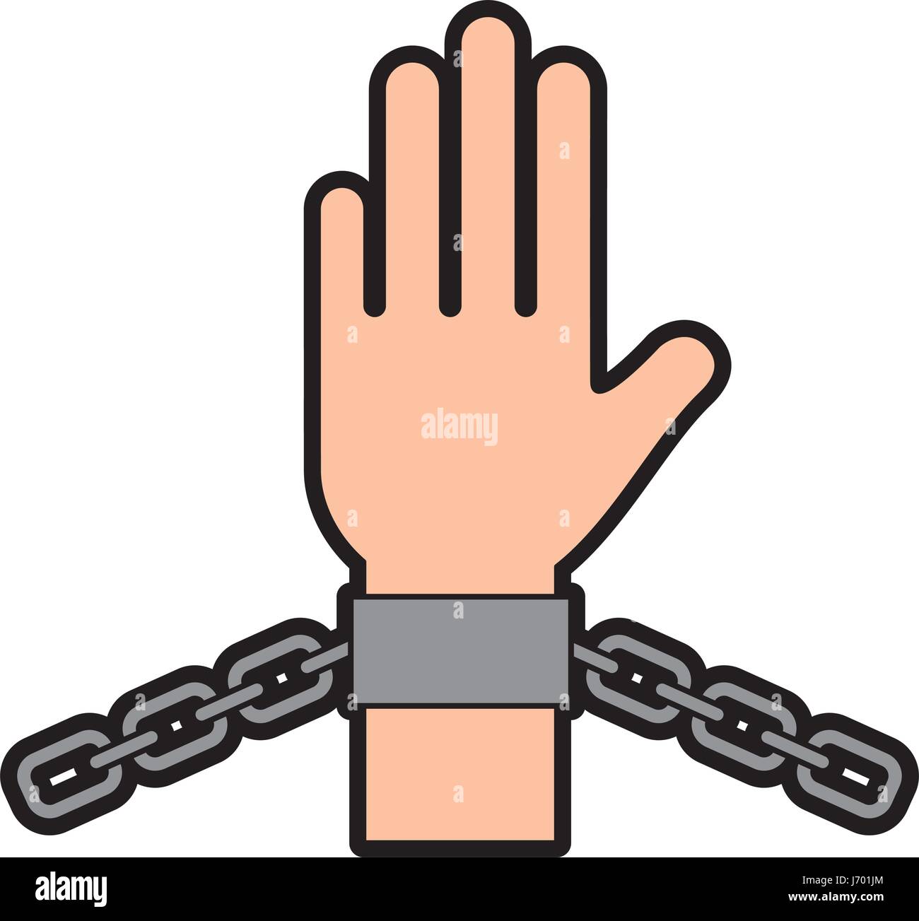 hand human with chains Stock Vector