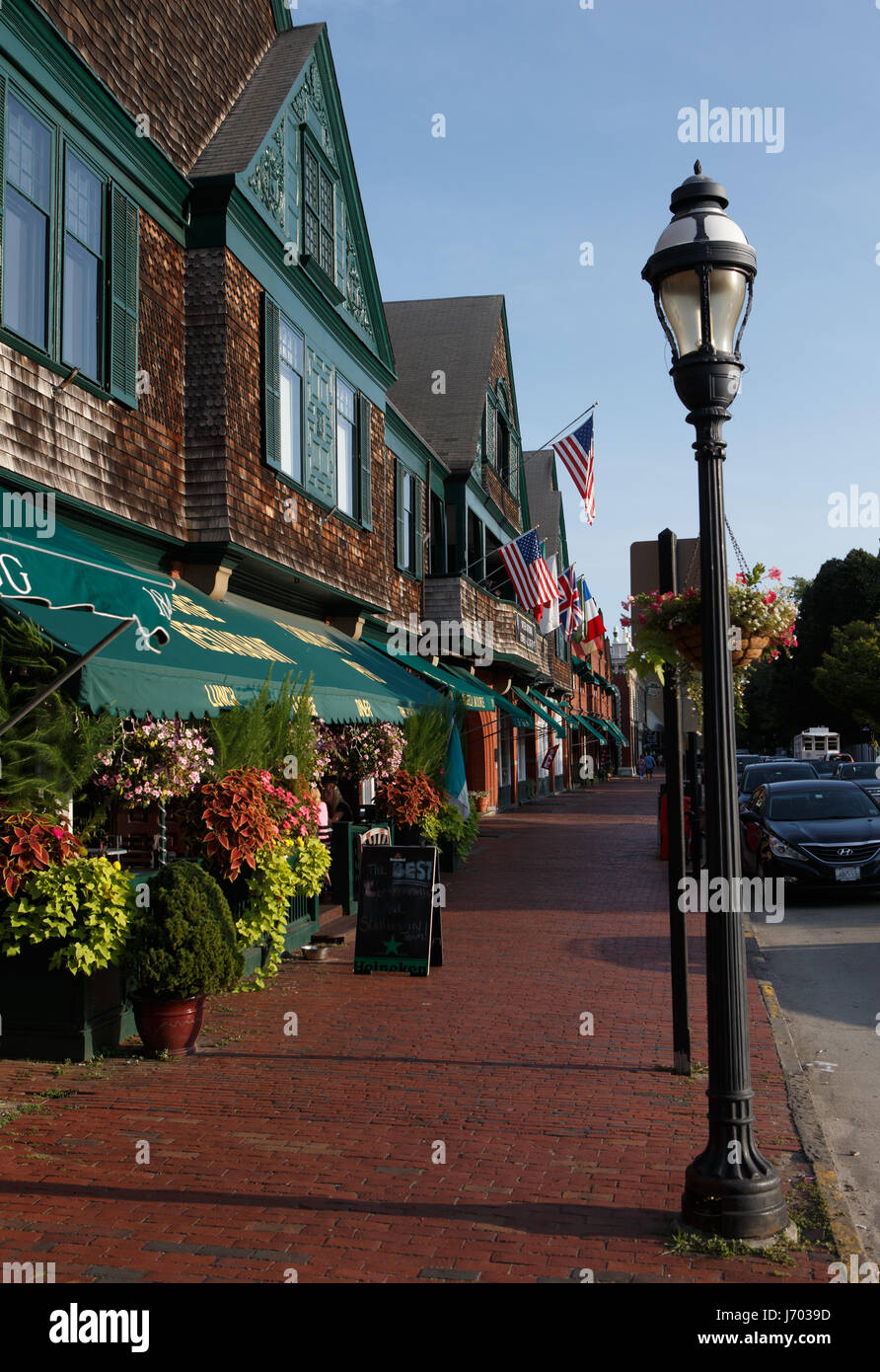 Bellevue Avenue shopping district in Newport, Rhode Island Stock Photo