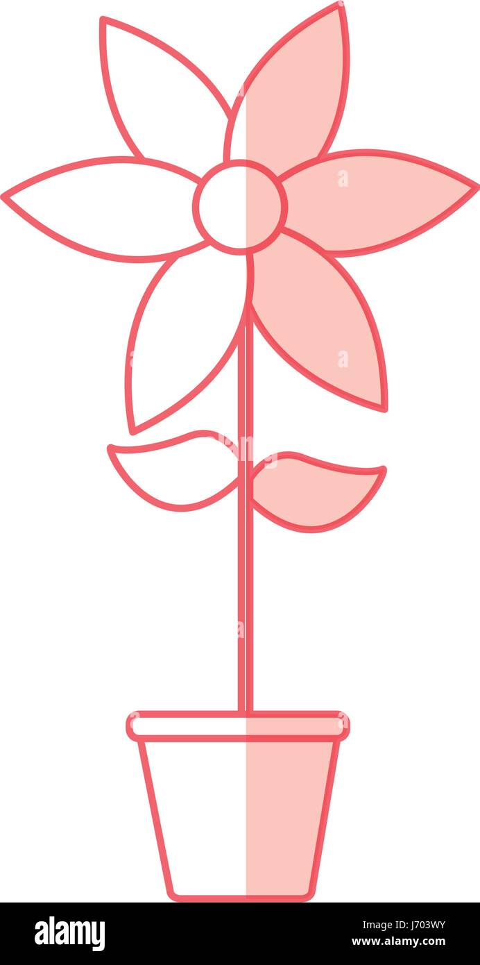 cute flower garden with pot isolated icon Stock Vector Image & Art - Alamy