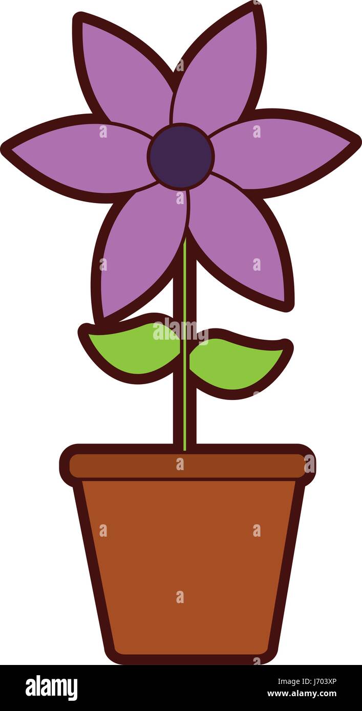 cute flower garden with pot isolated icon Stock Vector Image & Art - Alamy