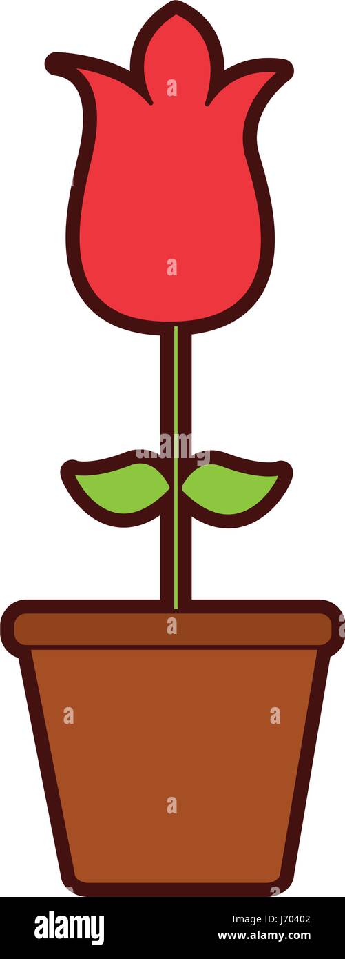 cute rose garden with pot isolated icon Stock Vector Image & Art - Alamy