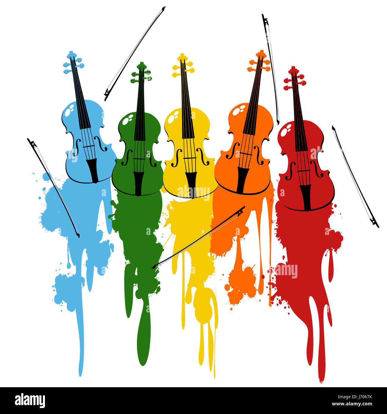 art violin abstract artistic color backdrop background paint design blue music Stock Photo
