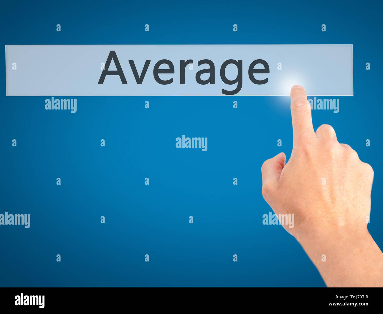 Average - Hand pressing a button on blurred background concept ...