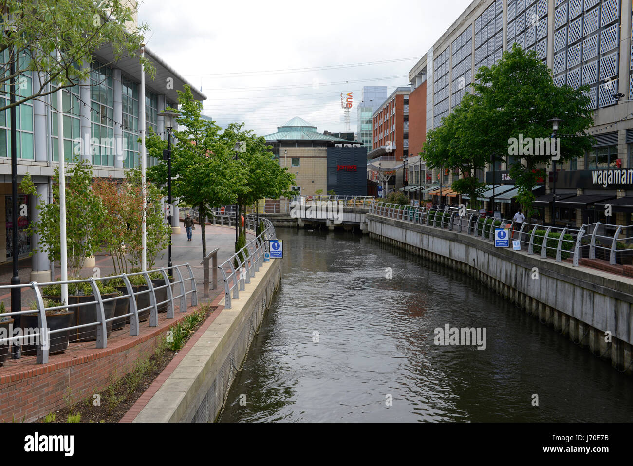 Kennet and Avon Canal, Oracle shopping centre, Reading UK Stock Photo