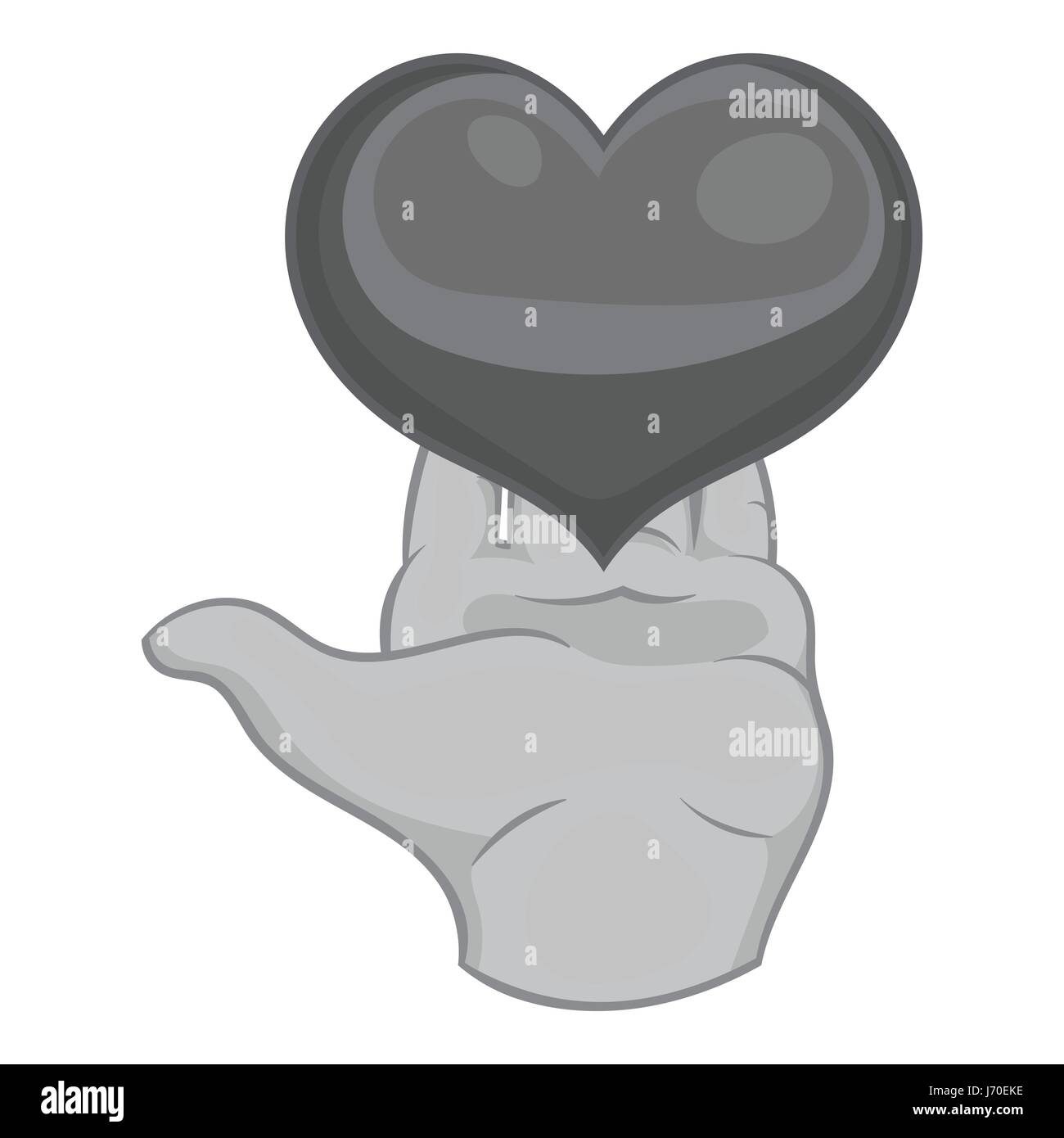 Hand holding heart icon, black monochrome style Stock Vector Image ...