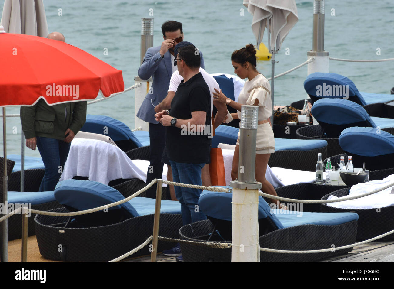 70th Cannes Film Festival 2017,Eva Longoria and boyfriend  JosÃ© Antonio Baston on the beach Stock Photo