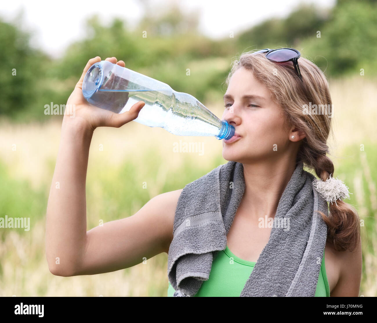jogger drinking Stock Photo