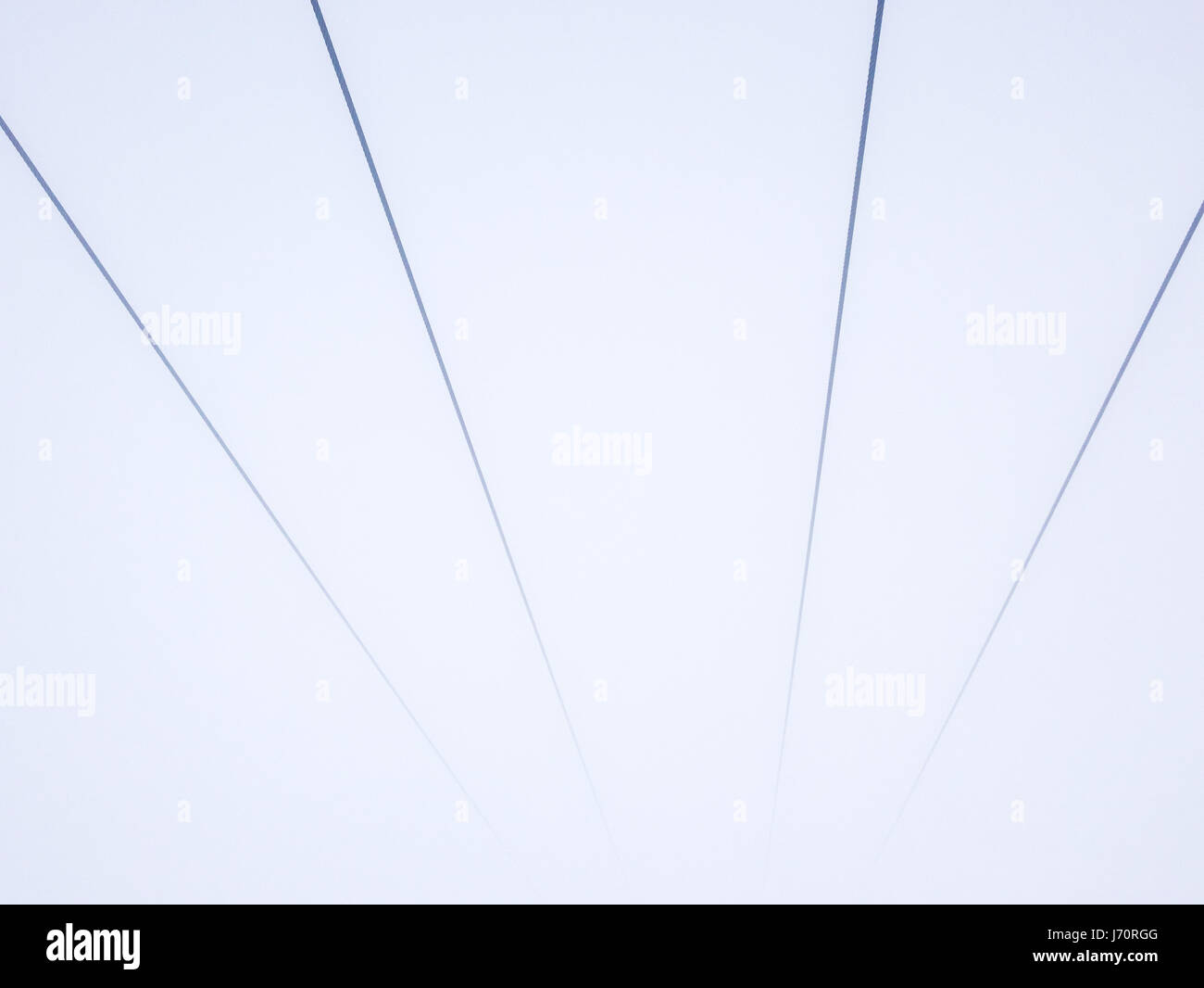 Symmetry lines of rope cableway ski lift at thick fog Stock Photo Alamy