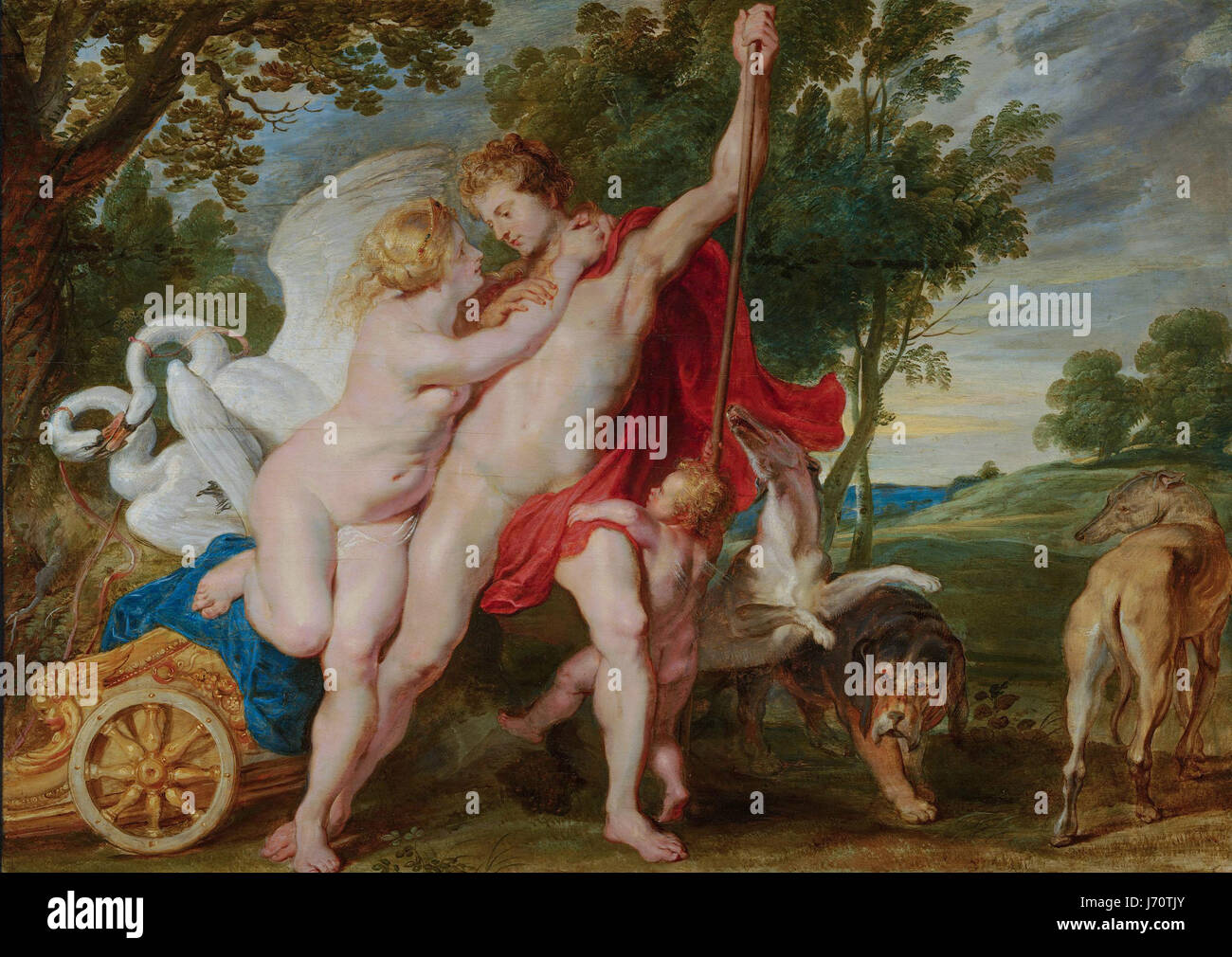 After Peter Paul Rubens Venus trrying to restrain Adonis from departing for the hunt Stock Photo