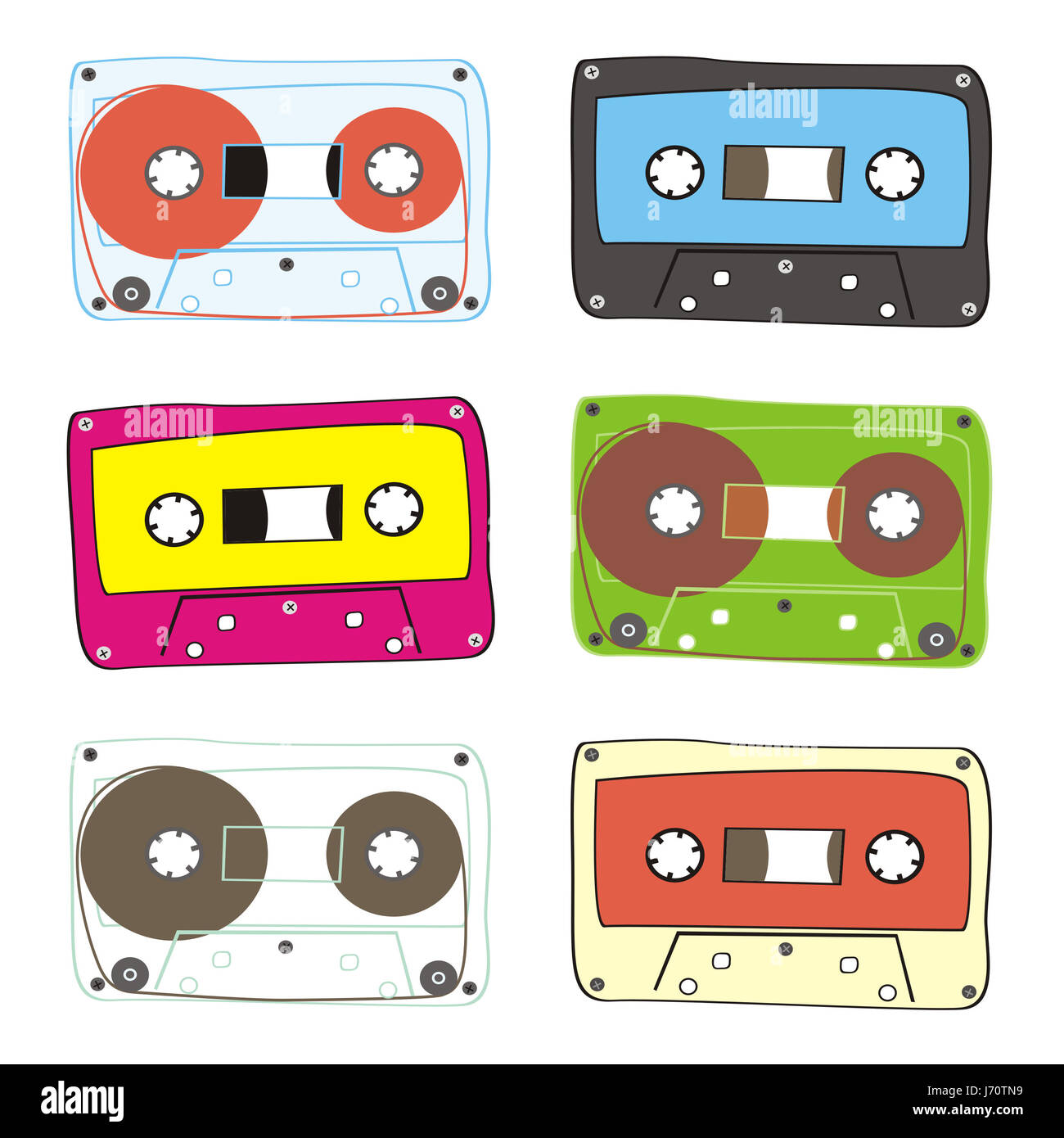 object isolated illustration old cassette tape sound carrier listen