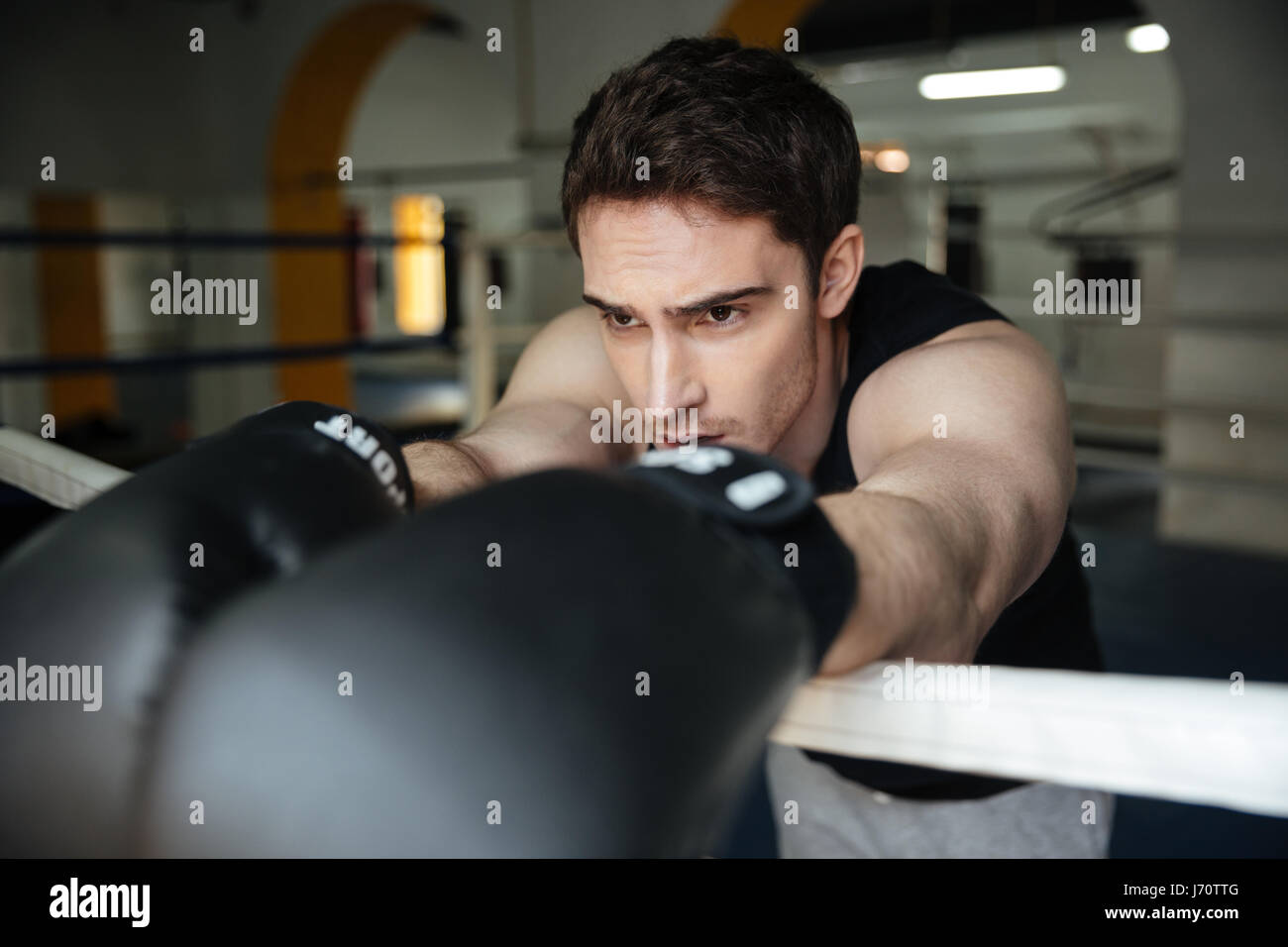 Kickbox fighter boxing in ring hi-res stock photography and images - Alamy