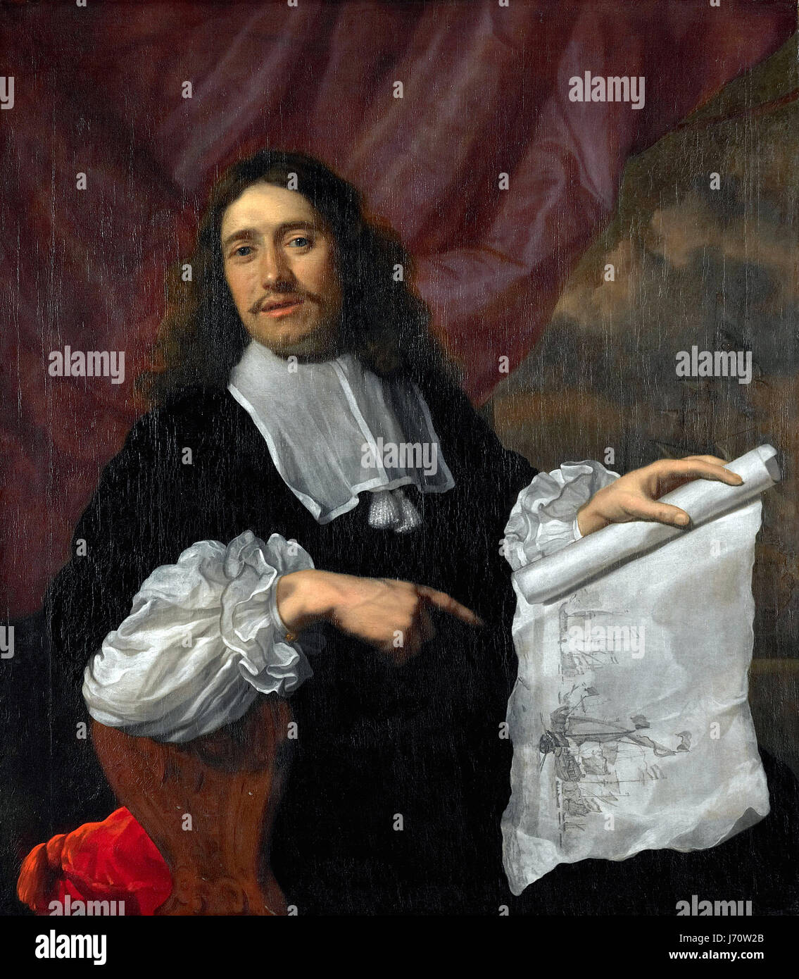 Lodewijk van der Helst, 1672) Willem van de Velde II (1633-1707) Stock Photo
