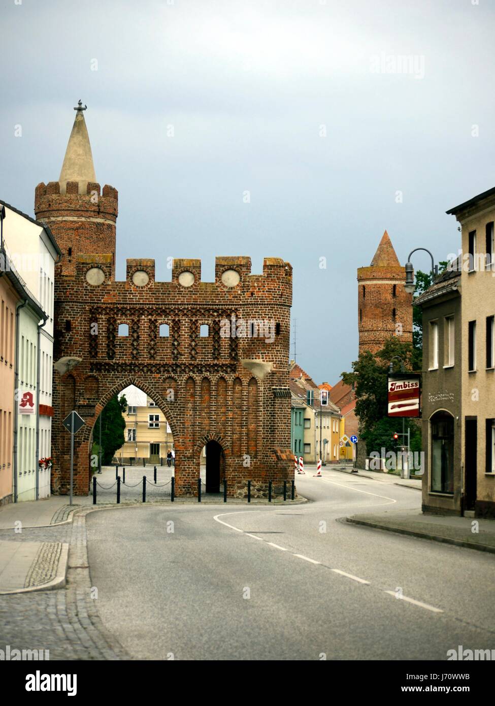 brandenburg germany german federal republic city wall medieval middle ...