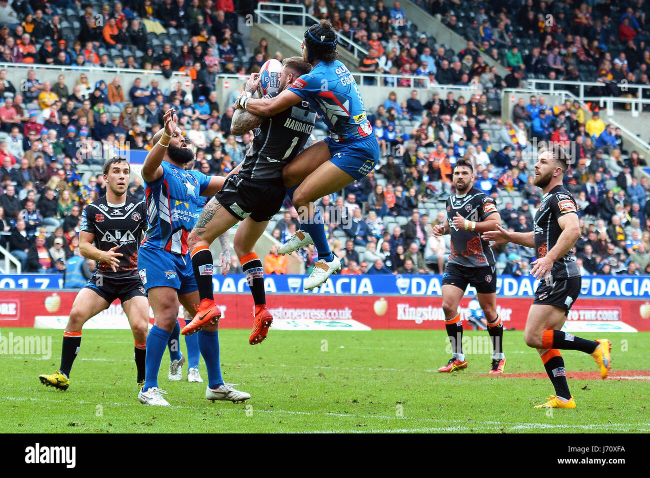 Super League Rugby, Magic Weekend at St James Park Stadium in Newcastle,:Castleford Tigers win Leeds Rhinos 29-18 -Sunday 21 March 2017 Stock Photo