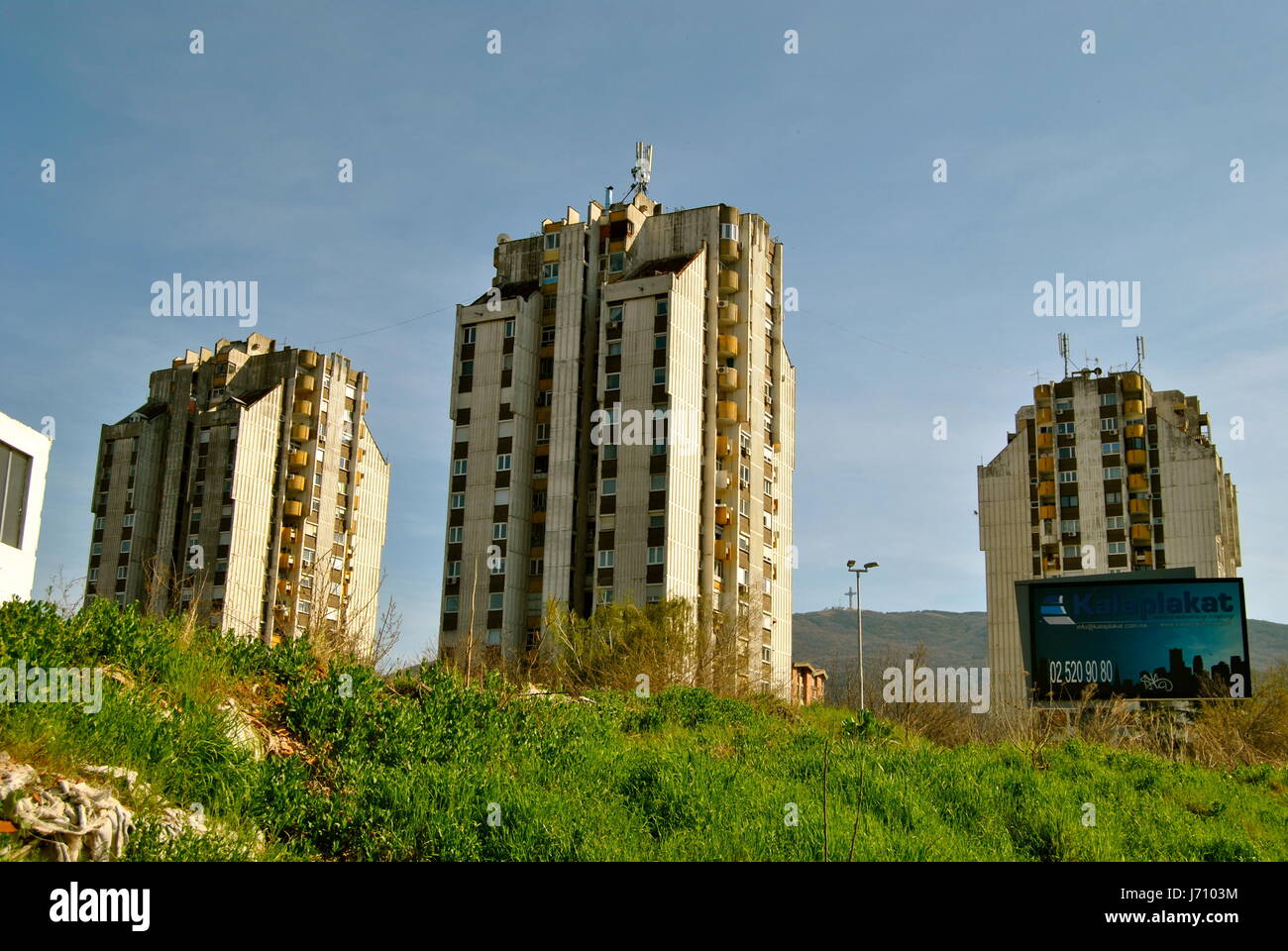Communist housing blocks, Skopje, Macedonia Stock Photo
