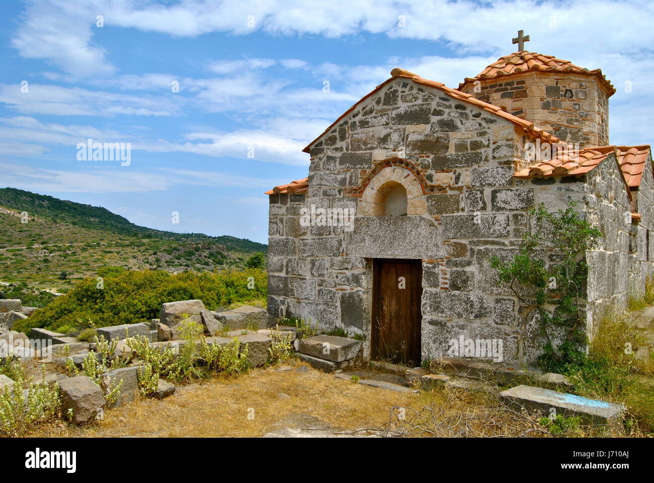 Orthodox Church, Aegina, Greece Stock Photo