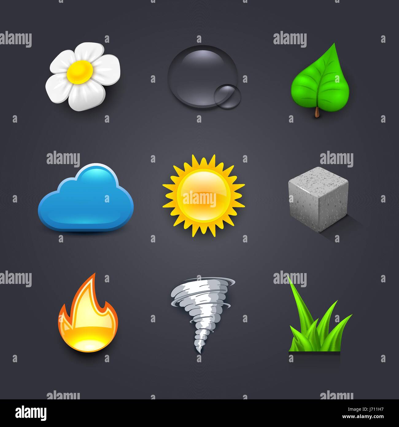 Nature icon set Stock Vector Image & Art - Alamy