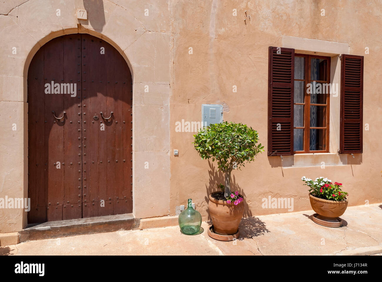 Spanish Villa Front Door Stock Photo Alamy