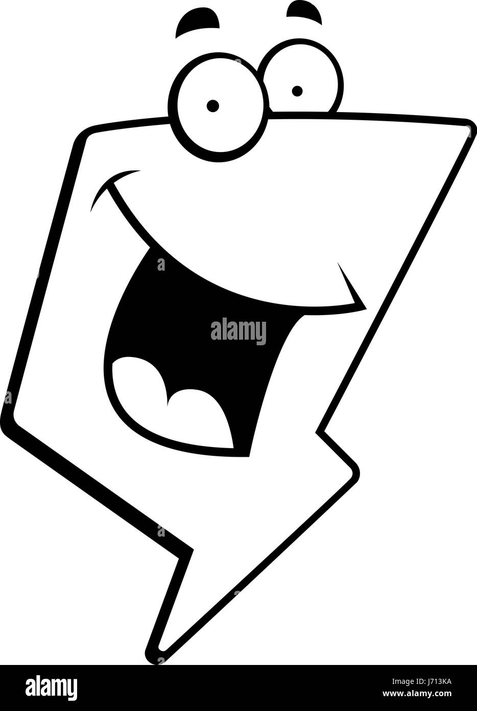 A cartoon lightning bolt smiling and happy Stock Vector Image & Art Alamy
