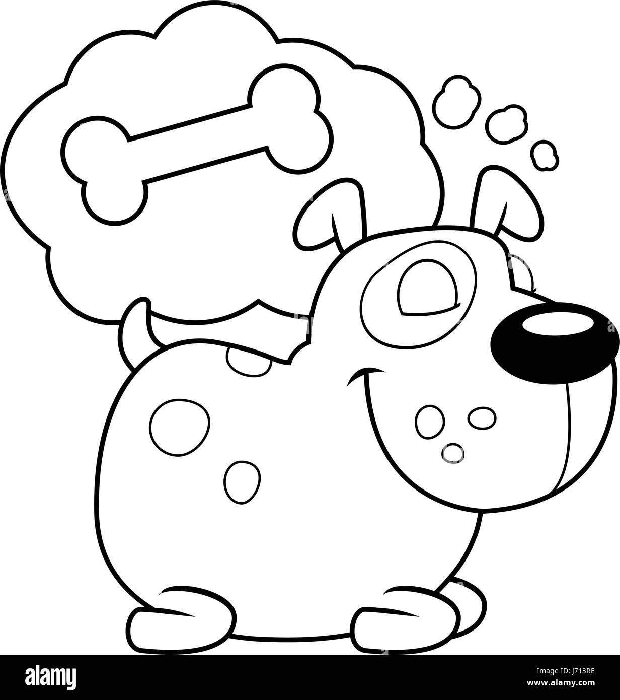 A happy cartoon dog dreaming and smiling Stock Vector Image & Art Alamy