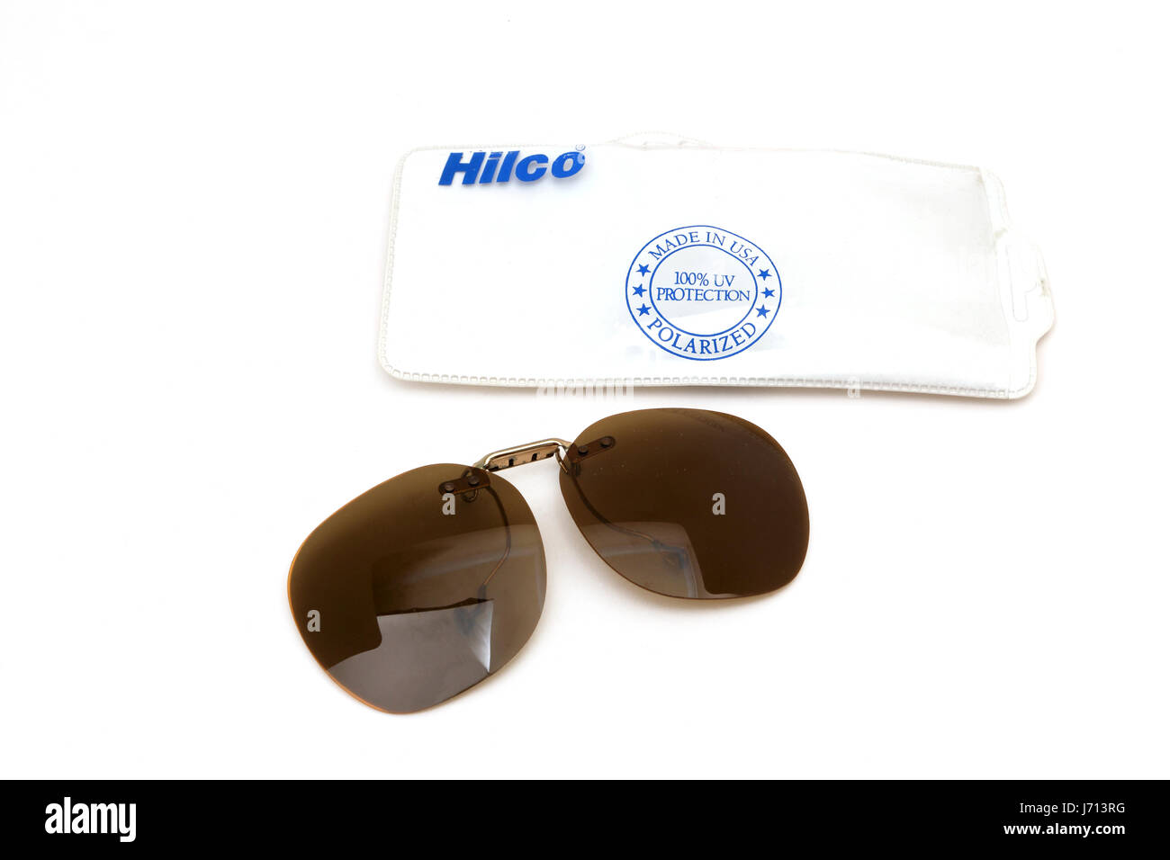 Hilco American vintage polarised flip up clip on polarized sunglasses Stock Photo