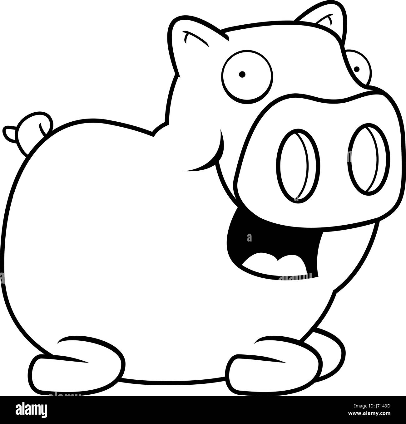 Cartoon happy pig sitting Stock Vector Image & Art - Alamy