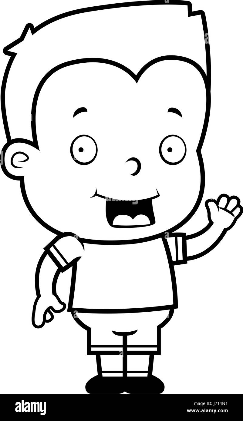 A happy cartoon toddler waving and smiling Stock Vector Image & Art - Alamy