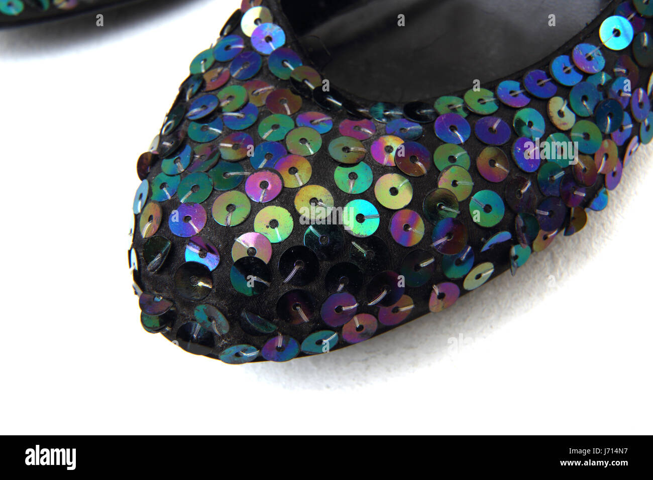 Dolcis Sequinned High Heel Shoe Showing Toe Stock Photo