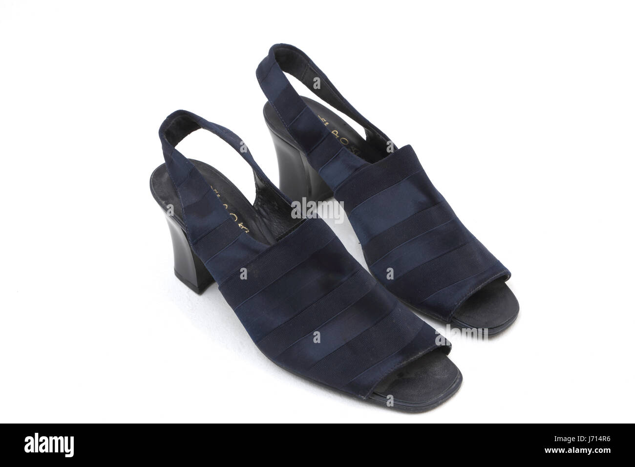 navy sandals block heel