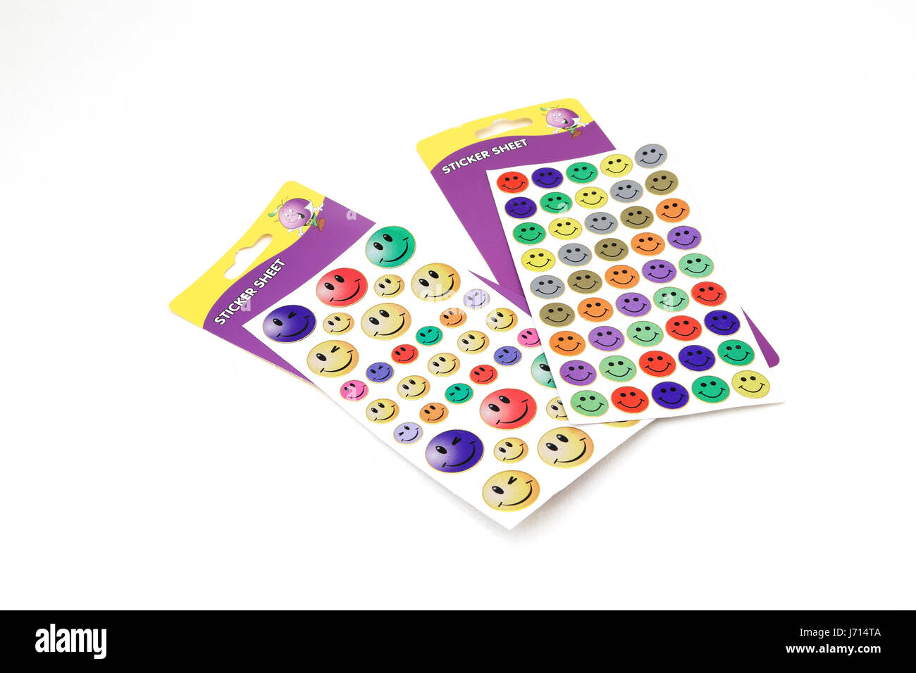 Smiley Face Sticker Sheets Stock Photo - Alamy