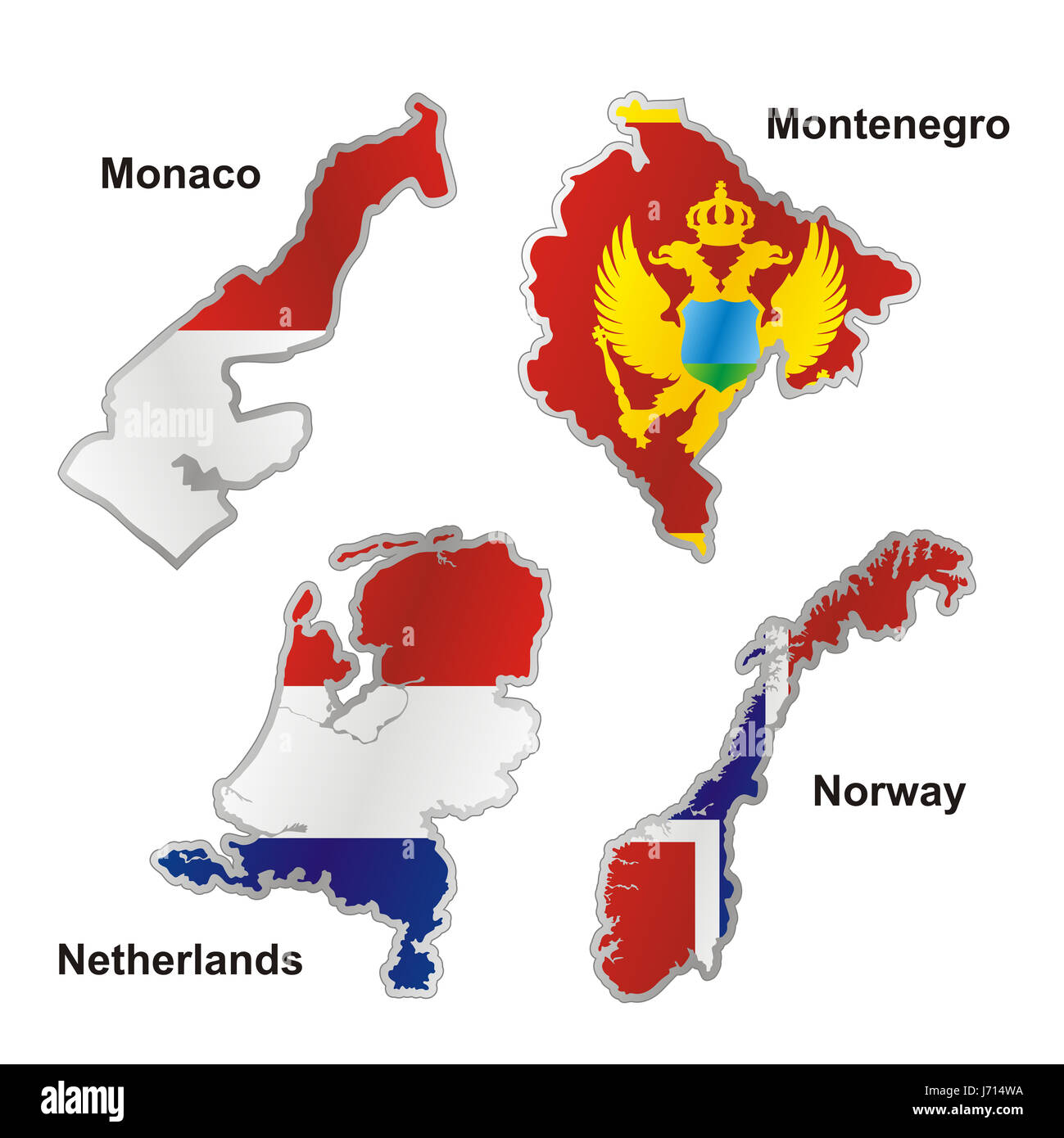 Norway Flag Netherlands Monaco Map Atlas Map Of The World Isolated Currency Stock Photo Alamy