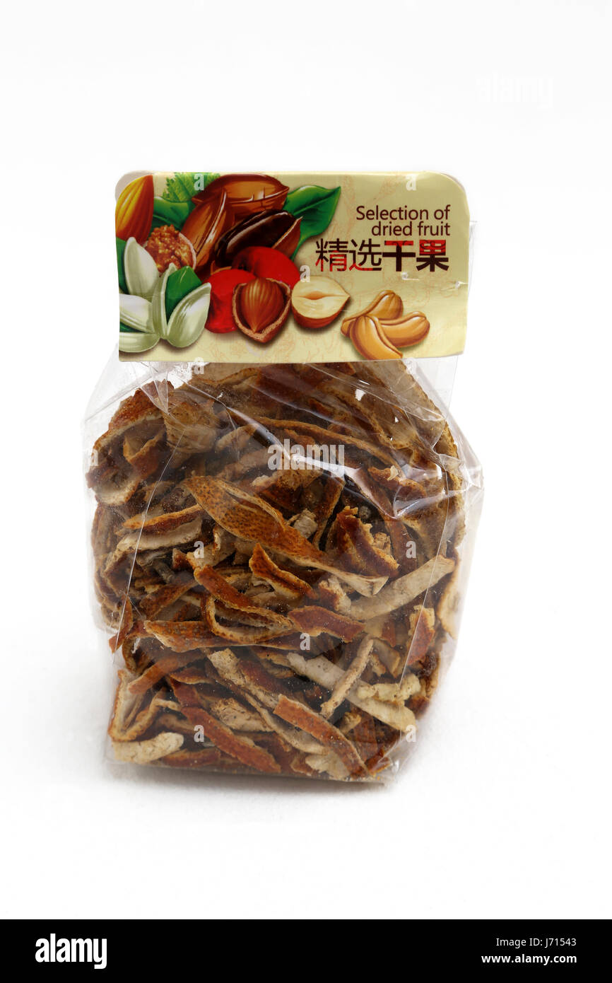 Chinese snack dried orange peel Stock Photo - Alamy