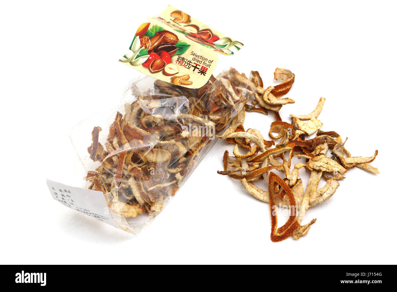 Chinese snack dried orange peel Stock Photo