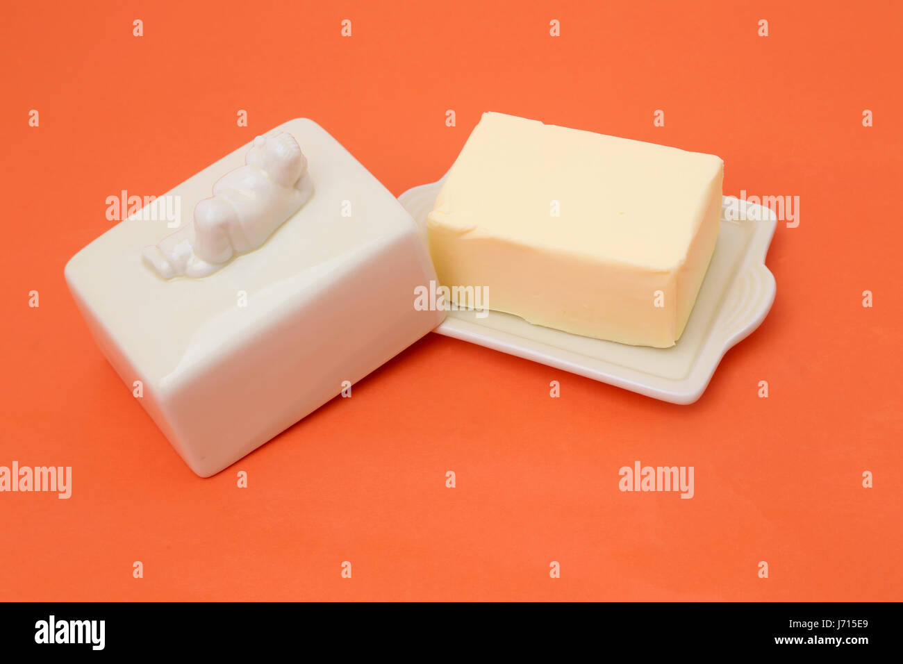 Lurpak Butter in butter dish Stock Photo