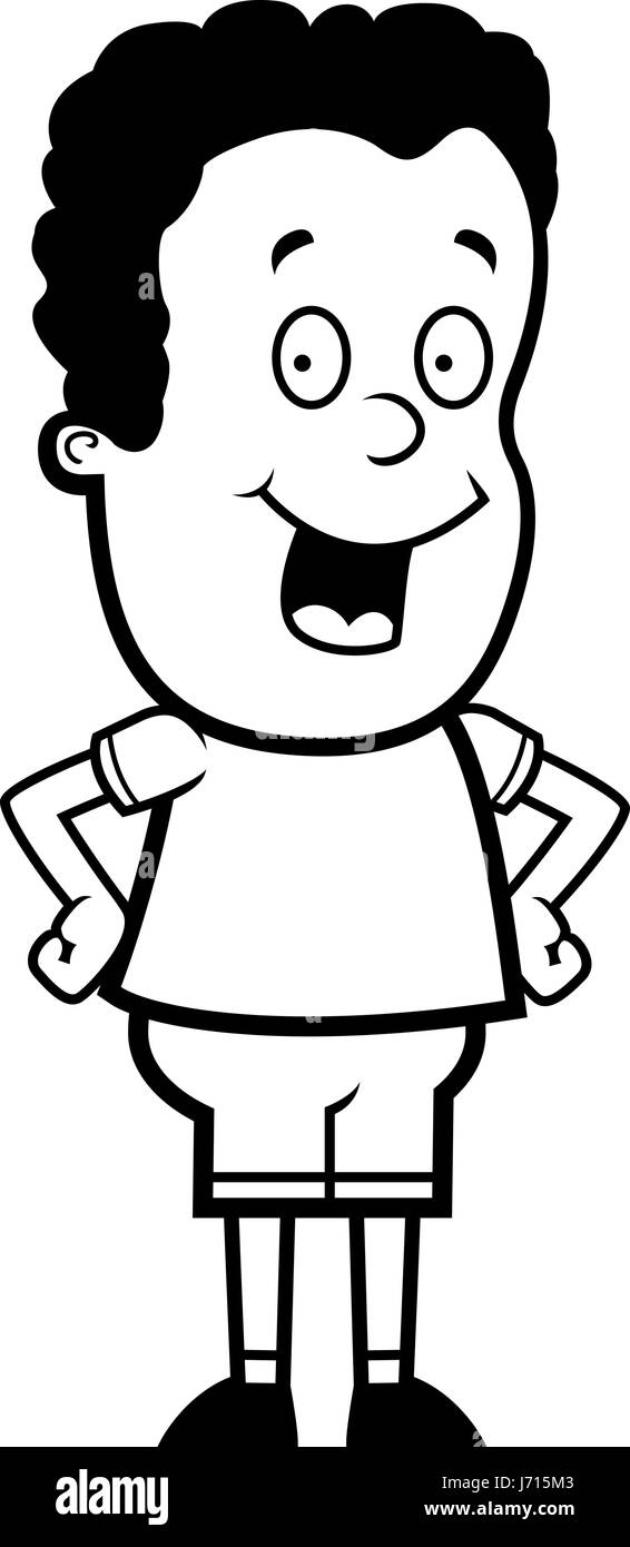 A happy cartoon boy standing and smiling Stock Vector Image & Art - Alamy