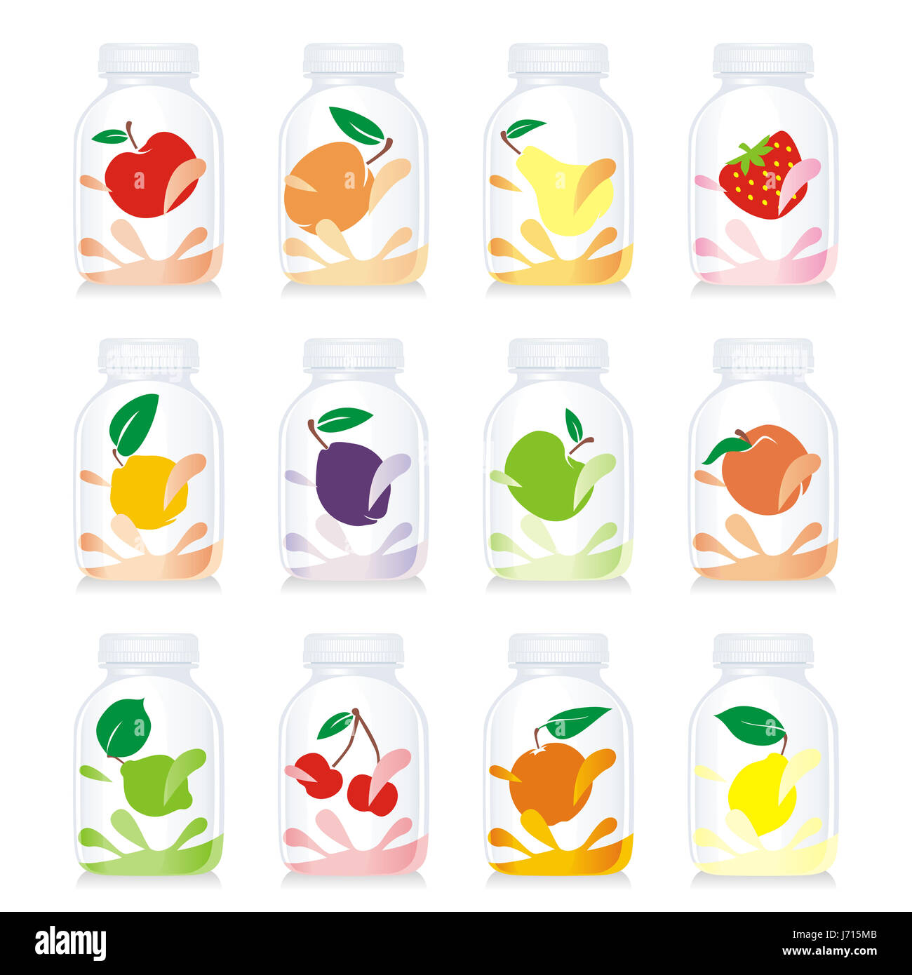 Isolated Fruit Milk Diary Splash Packing Packaging Yogurt Glass Stock Photo Alamy