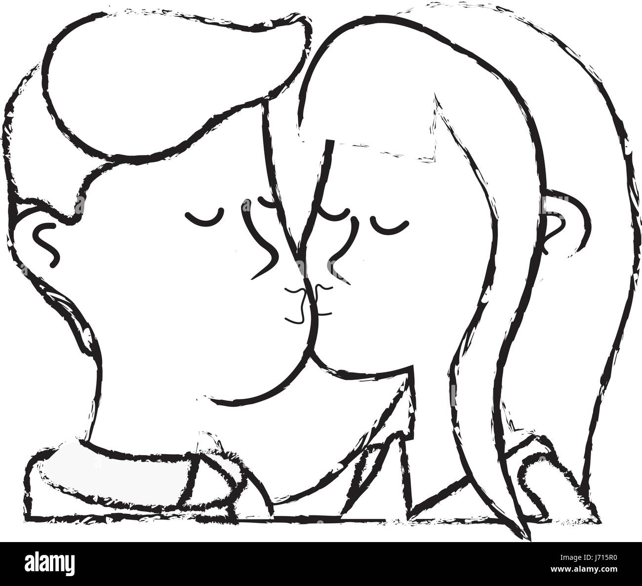 Loving Couple kissing Drawing  How to Draw a Romantic Couple Step by Step  