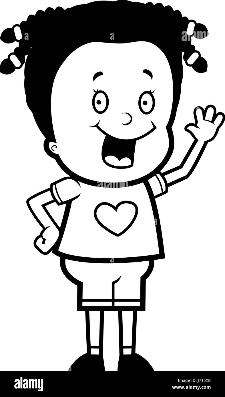A happy cartoon girl waving and smiling Stock Vector Image & Art - Alamy