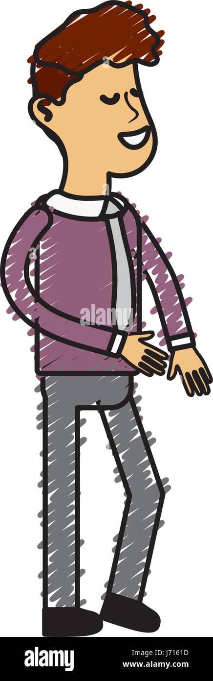 cute man with hairstyle and elegant wear Stock Vector Image & Art - Alamy