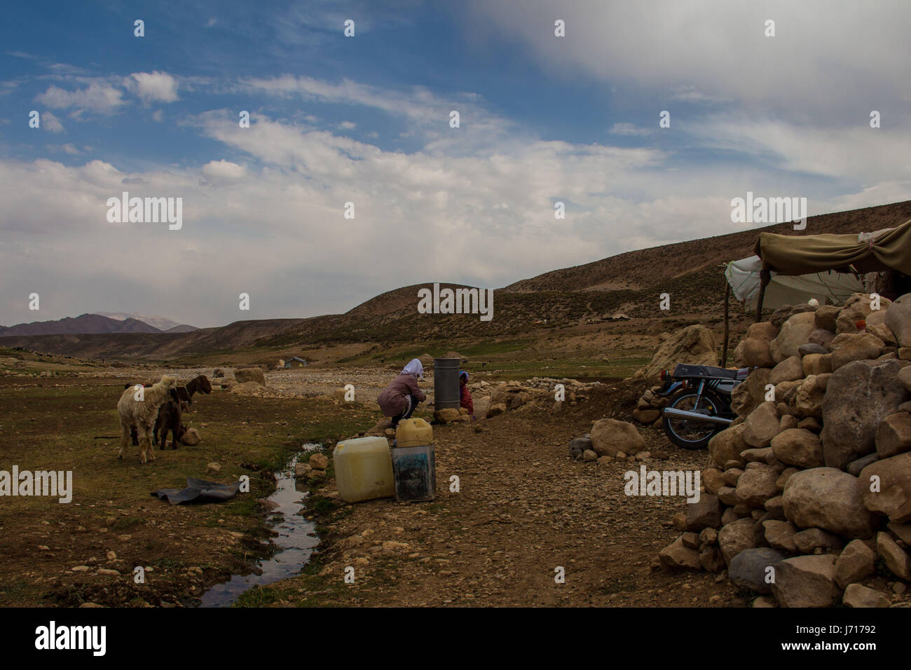 Bakhtiari nomads in Chelgerd, Iran Stock Photo