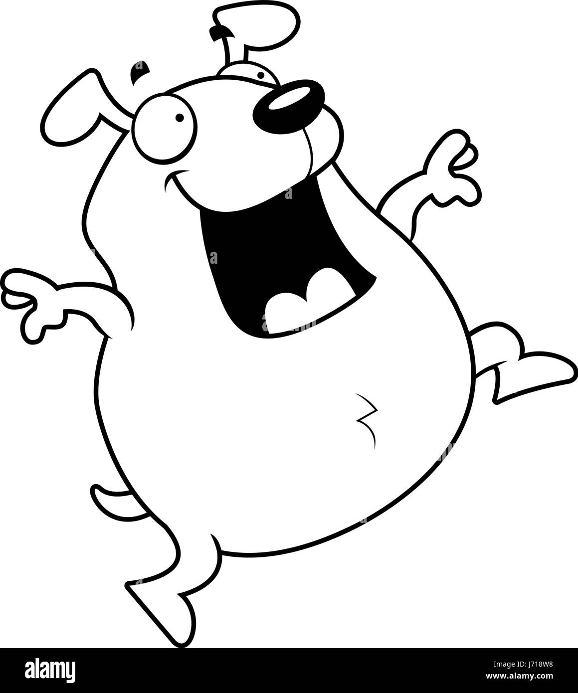 A happy cartoon dog jumping and smiling Stock Vector Image & Art Alamy