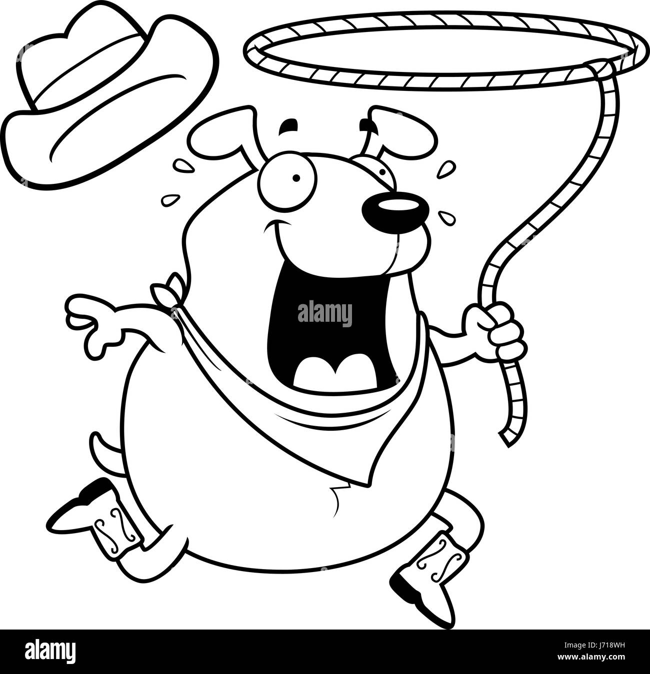 A happy cartoon rodeo dog with a lasso Stock Vector Image & Art - Alamy