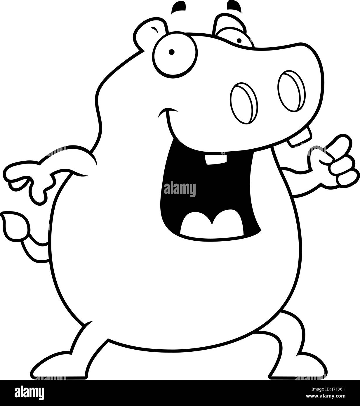 A happy cartoon hippo with an idea Stock Vector Image & Art Alamy