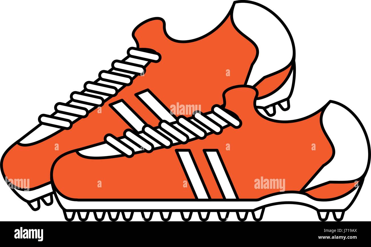 color silhouette with pair of soccer shoes Stock Vector Image & Art - Alamy