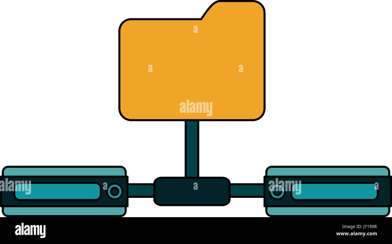 white background with network sharing folder Stock Vector Image & Art