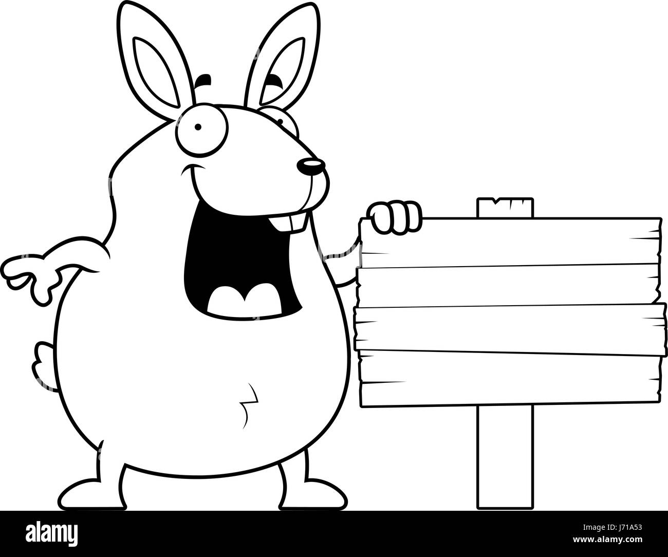 End Sign Rabbit Cartoon A happy cartoon rabbit standing next to a sign Stock Vector Image & Art ...